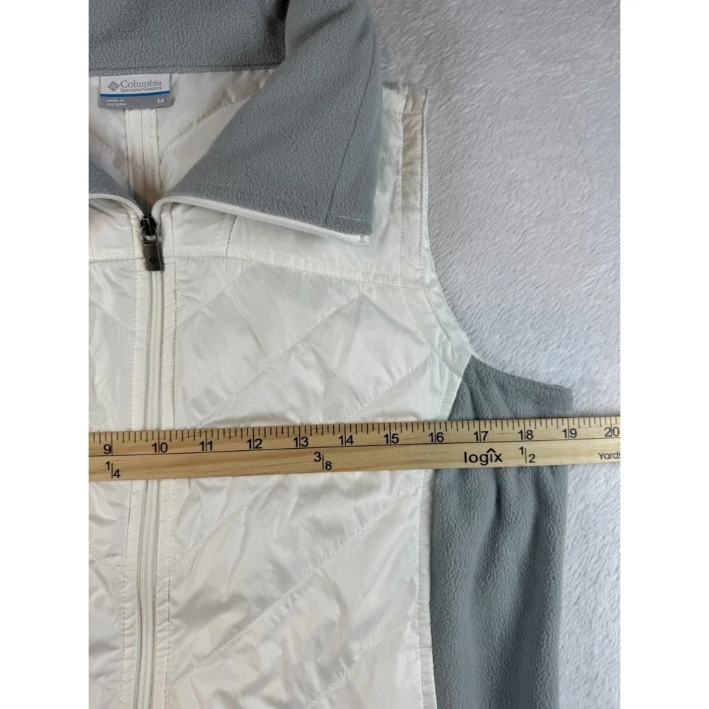 Columbia Vest Quilted Women's White Full Zip Lightweight Medium Hiking‎ Outdoors